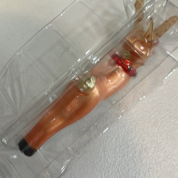 Pottery Barn Reindeer Rudolph Christmas Ornament Blown Glass - Picture 5 of 8